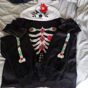Sugar skull fleece onesie